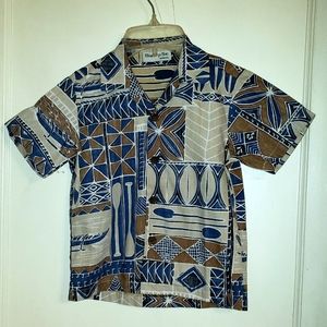 NWOT 100% cotton Bishop St Hawaiian Tiki shirt 7